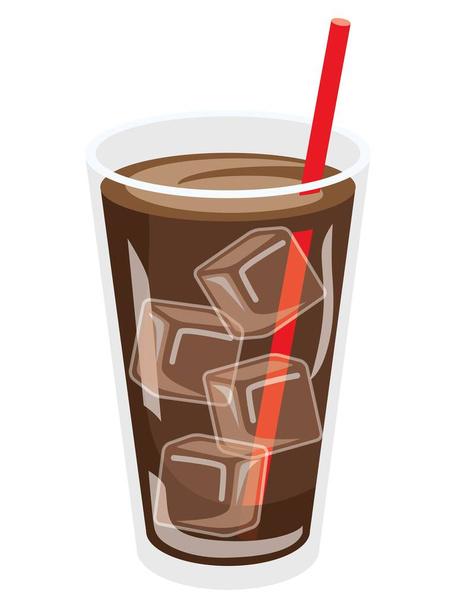 Εικονογράφηση ενός ποτηριού παγωμένο καφέ - Διάνυσμα, εικόνα
