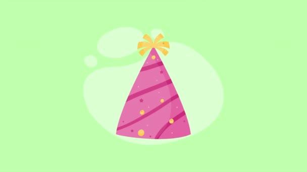 rózsaszín party kalap tartozék animaton, 4k videó animált - Felvétel, videó