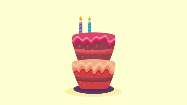 Mutlu yıllar kırmızı pasta animasyonu, 4k video animasyonu - Video, Çekim