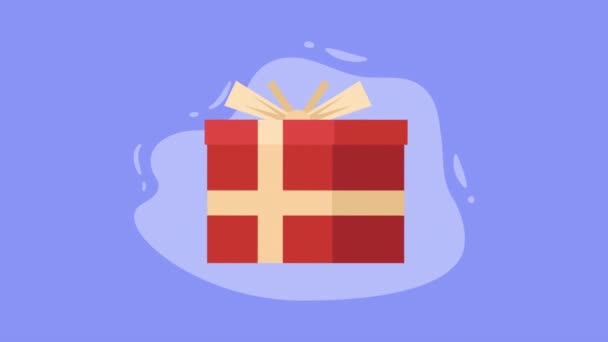 red gift box present animation ,4k video animated - Footage, Video