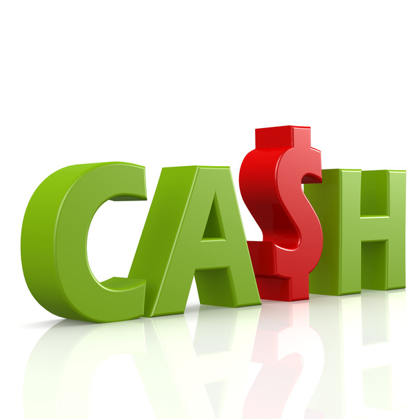 Cash word in green - Photo, Image