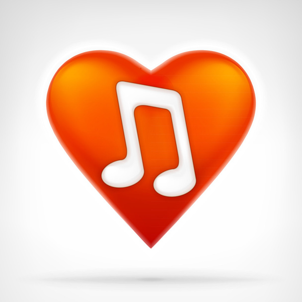 Love music as heart symbol - Vector, Image
