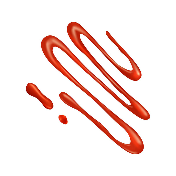 Realistische tomatensap of saus strip op witte achtergrond vector illustratie - Vector, afbeelding