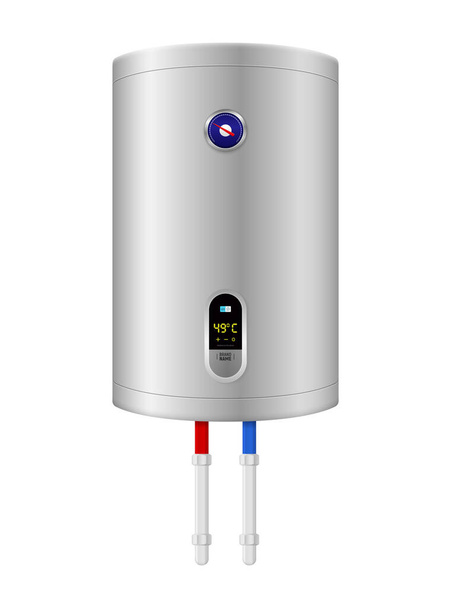 Realistische elektrische Warmwasserbereiter auf weißem Hintergrund Vektor Illustration - Vektor, Bild
