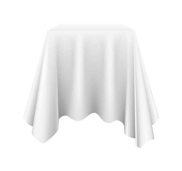 Біла шовкова тканина покрита об'єктом реалістична Векторні ілюстрації
 - Вектор, зображення