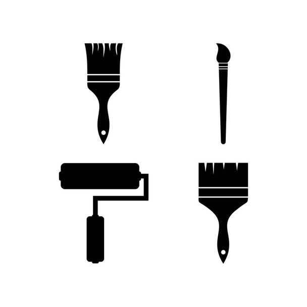 pennello icona vettoriale simbolo isolato illustrazione sfondo bianco - Vettoriali, immagini