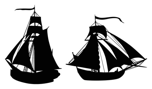 two sailers illustration - Vector, Image