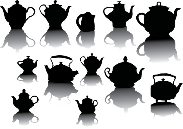 колекція чайників і чайників
 - Вектор, зображення