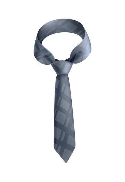 Cravatta grigia elegante realistica su sfondo bianco illustrazione vettoriale - Vettoriali, immagini