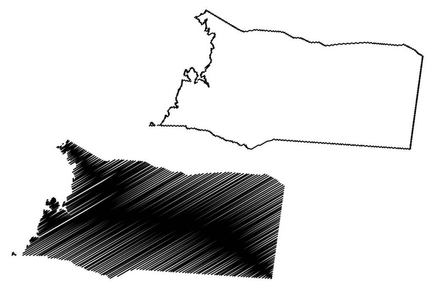 Horizonte Gemeinde (Bundesstaat Ceara, Gemeinden von Brasilien, Föderative Republik Brasilien) Kartenvektorillustration, Kritzelskizze Horizonte Karte - Vektor, Bild