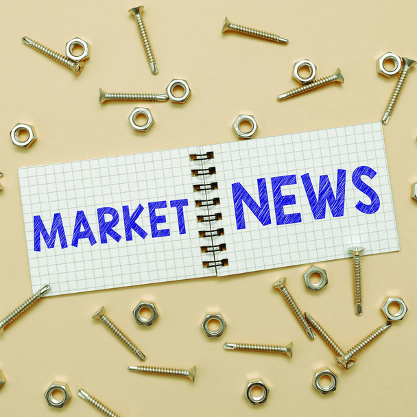 Концептуальный дисплей Новости рынка, Word Written on Commercial Notice Trade Report Market Update Corporate Insight - Фото, изображение