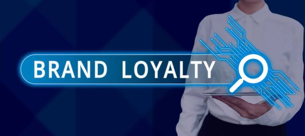 Εννοιολογική απεικόνιση Brand Loyalty, Εννοιολογική φωτογραφία Επανάληψη Αγορά Πρεσβευτής Προστάτης Αγαπημένο έμπιστο - Φωτογραφία, εικόνα