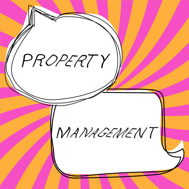 Käsiala teksti Property Management, Word valvomiseen kiinteistöjen Säilytetty arvo Facility - Valokuva, kuva