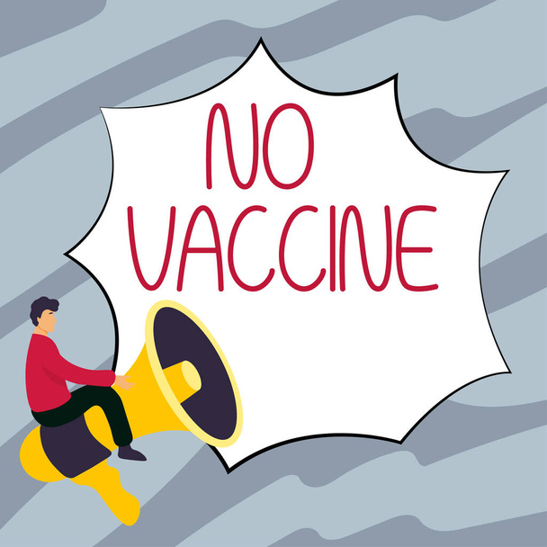 Escribir mostrando texto No Vacuna, Concepto de negocio no provisto de inmunidad contra una o varias enfermedades - Foto, imagen