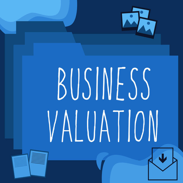 事業評価を示すテキストキャプション,ビジネス全体の経済的価値を決定するための単語 - 写真・画像