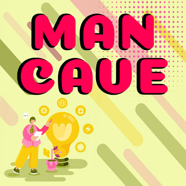 Ręczny napis Man Cave, Word Wpisany na pomieszczeniu, przestrzeni lub powierzchni mieszkania zarezerwowanego dla mężczyzny - Zdjęcie, obraz