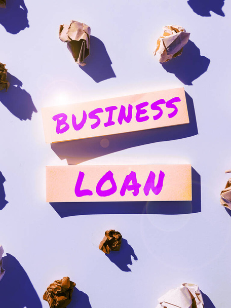 Text sign showing Business Loan, Word for Credit Mortgage Financial Assistance Cash Advances Debt - Photo, Image