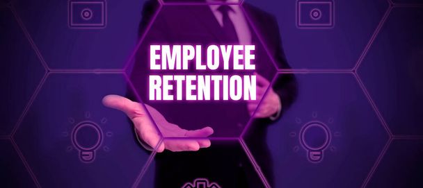 Teken weergeven van Employee Retention, Conceptuele foto interne rekruteringsmethode gebruikt door organisaties - Foto, afbeelding