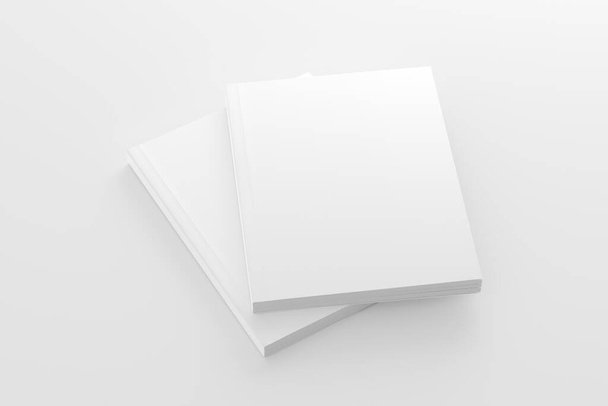 デザインプレゼンテーションのための米国の手紙ソフトカバーブックカバーホワイトブランクモックアップ - 写真・画像