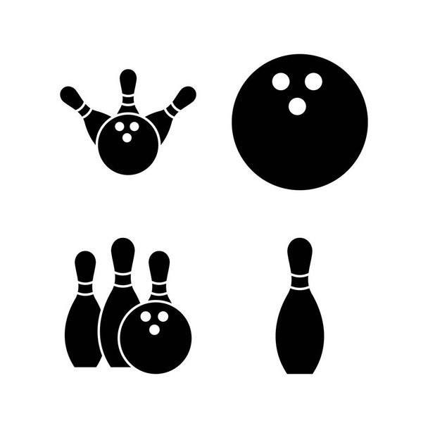 Bowling icon vector for web and mobile app. bowling ball and pin sign and symbol. - Vetor, Imagem