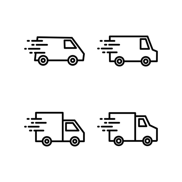 Φορτηγό παράδοσης διάνυσμα εικονίδιο για web και mobile app. Σημάδι και σύμβολο φορτηγού παράδοσης. Εικονίδιο γρήγορης παράδοσης - Διάνυσμα, εικόνα