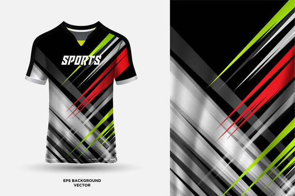 Φουτουριστικό και φανταστικό T shirt jersey σχεδιασμό κατάλληλο για αθλήματα, αγώνες, ποδόσφαιρο, gaming και e sports vector - Διάνυσμα, εικόνα