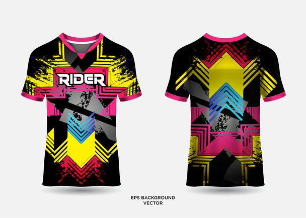 Rider t shirt sport design vector. Abstract soccer jerseys design vector. - Vector, Image