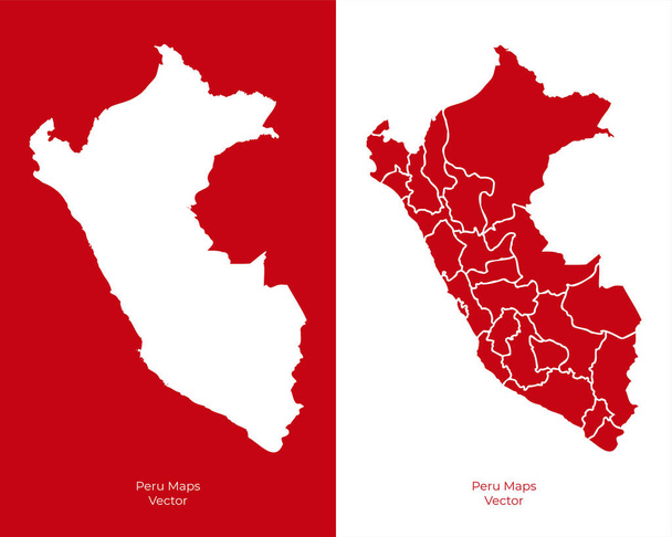 Colección de silueta Perú mapas vector de diseño. Silhouette Perú mapas vector - Vector, imagen