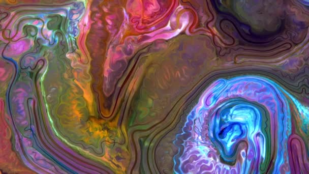 Très belle encre abstraite Cosmos psychédélique Peinture Liquide Mouvement Galactique Texture Footage. - Séquence, vidéo