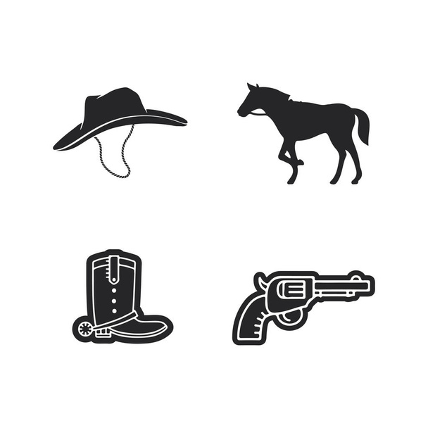 cowboy cappello logo immagini icona vettoriale e modello di design - Vettoriali, immagini