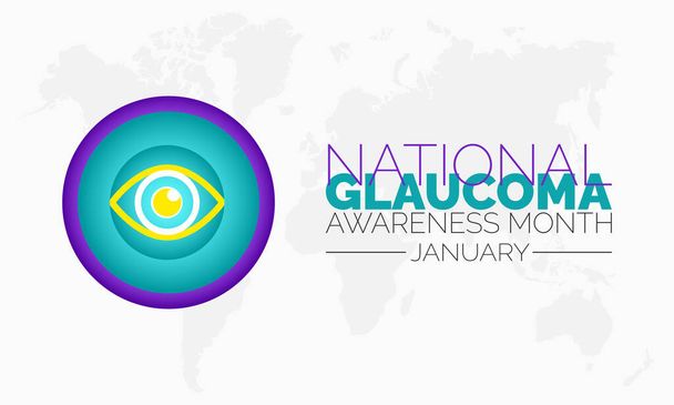 Vektor banner sablon koncepció a nemzeti glaukóma tudatosság hónap megfigyelt minden januárban - Vektor, kép