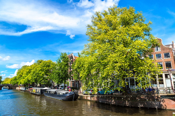 Amsterdamské kanály a čluny - Fotografie, Obrázek