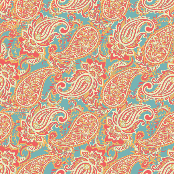 Paisley style Floral seamless pattern. Ornamental Damask background - Vector, Image