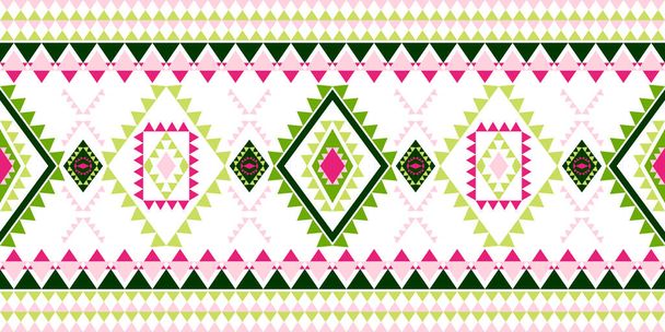 Geometryczny etniczny wzór z kwadratowym trójkątnym diagonalnym abstrakcyjnym wzorem ornamentu do tkanin odzieżowych z nadrukiem tekstylnym, rzemiosłem, haftem, dywanem, kurtyną, batikiem, tapetą, bez szwu wektorową - Wektor, obraz