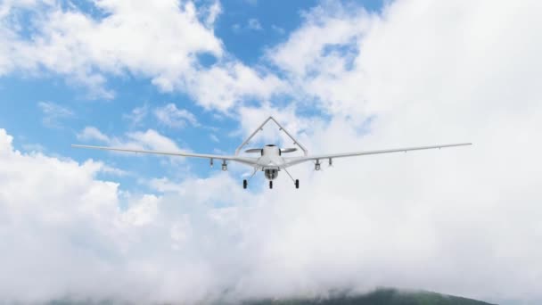 Bayraktar TB2, Türkiye 'nin iç ve ulusal savaş uçağı bulutlu bir havada süzülüyor. - Video, Çekim