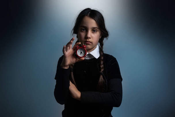 Wednesday student girl on a dark background - Photo, image