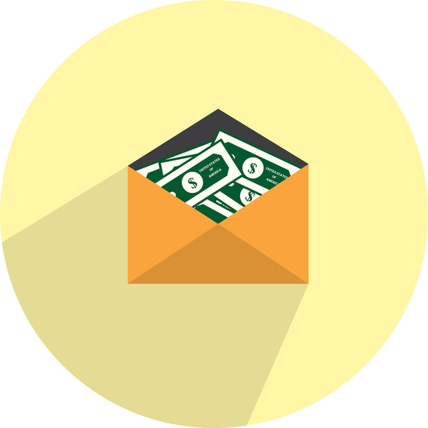 Geld in enveloppe - Vector, afbeelding