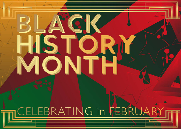 Luxe deluxe Black History Maand (in februari) Affiche. Abstract event template voor website, banner, boekomslag, presentatie. - Vector, afbeelding