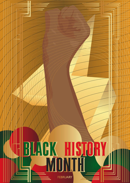 Luxe deluxe Black History Maand (in februari) Affiche. Abstract event template voor website, banner, boekomslag, presentatie. - Vector, afbeelding