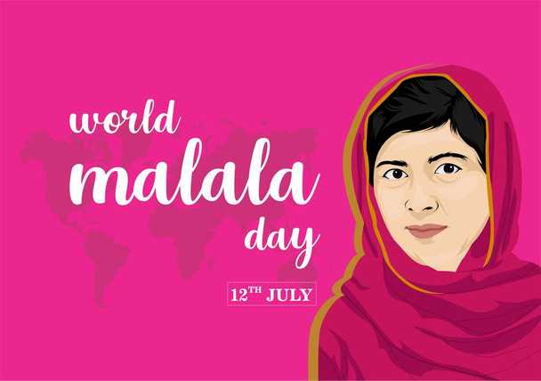 Σχέδιο αφίσας παγκόσμιας ημέρας Μαλάλα - Φωτογραφία, εικόνα