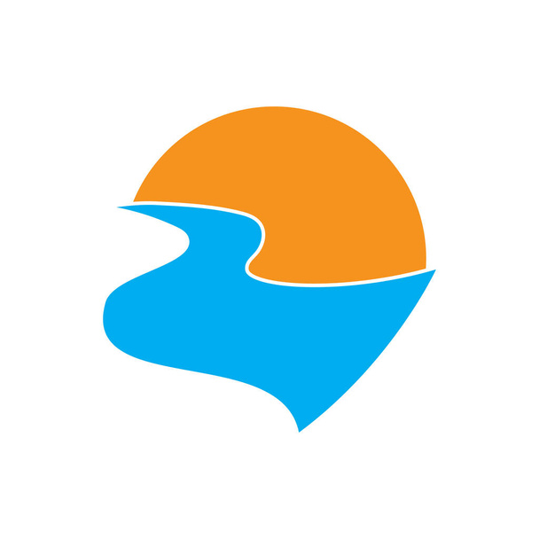 River vector icona illustrazione logo design - Vettoriali, immagini