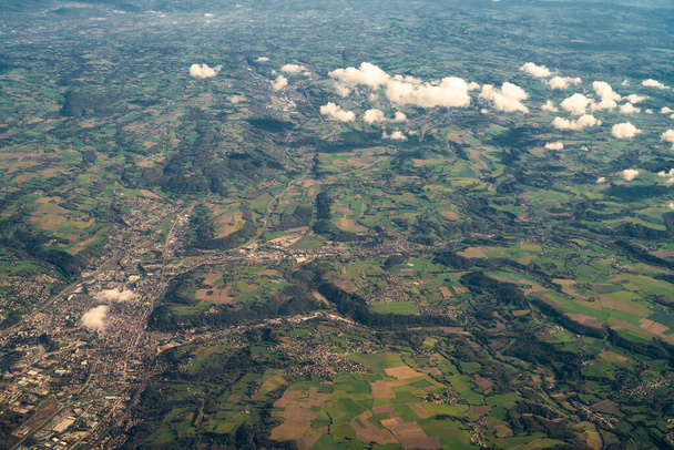 Letecký pohled na Francii během letu Monastir do Lyonu - Tunisko - Fotografie, Obrázek
