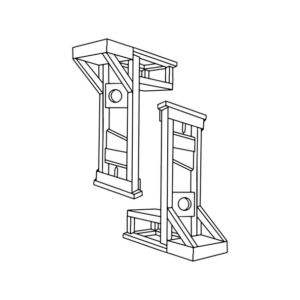 vector de ilustración de guillotina con concepto - Vector, Imagen