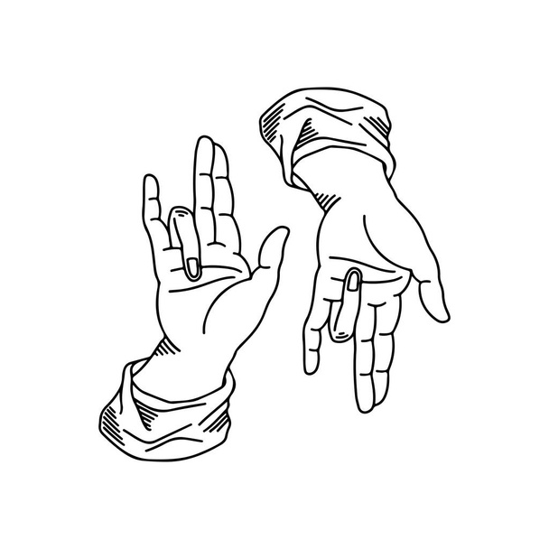 vector illustration of two hands concept - Vector, Image