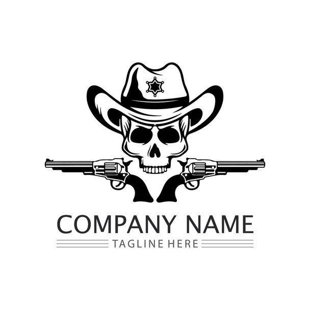 kovboy şapkası logo resimleri ikon vektörü ve tasarım şablonu - Vektör, Görsel