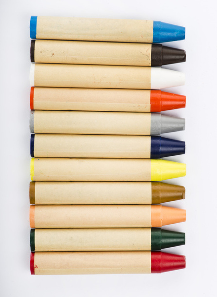 Colour pencils on white background close up - Foto, Imagen