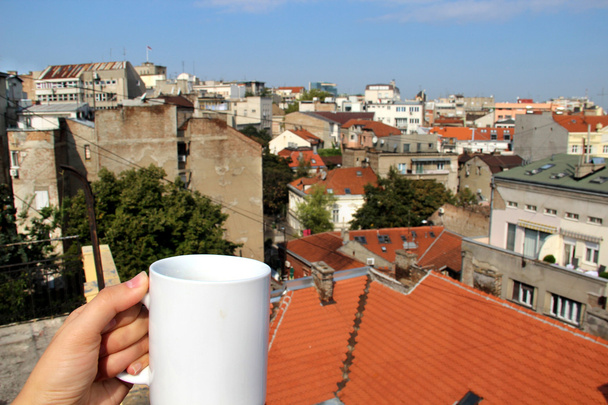 Schöne Aussicht auf die Dächer von Belgrad, Serbien - Foto, Bild