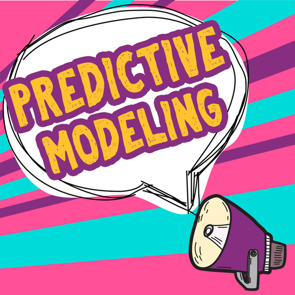 Tekst bijschrift presenteren Predictive Modeling, Conceptuele foto onderhoud strategie gedreven door predictive analytics - Foto, afbeelding