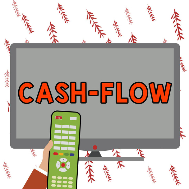 Inspiration zeigt Zeichen Cash Flow, Internet-Konzept tatsächliches Bargeld, das auf eine Kreditkartenrechnung angewendet und empfangen werden kann - Foto, Bild