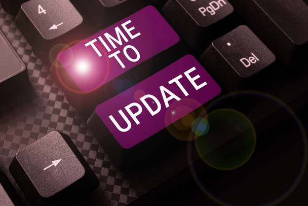 Pisanie wyświetlania tekstu Time To Update, Business overview Najnowsze informacje o konkretnej sytuacji - Zdjęcie, obraz